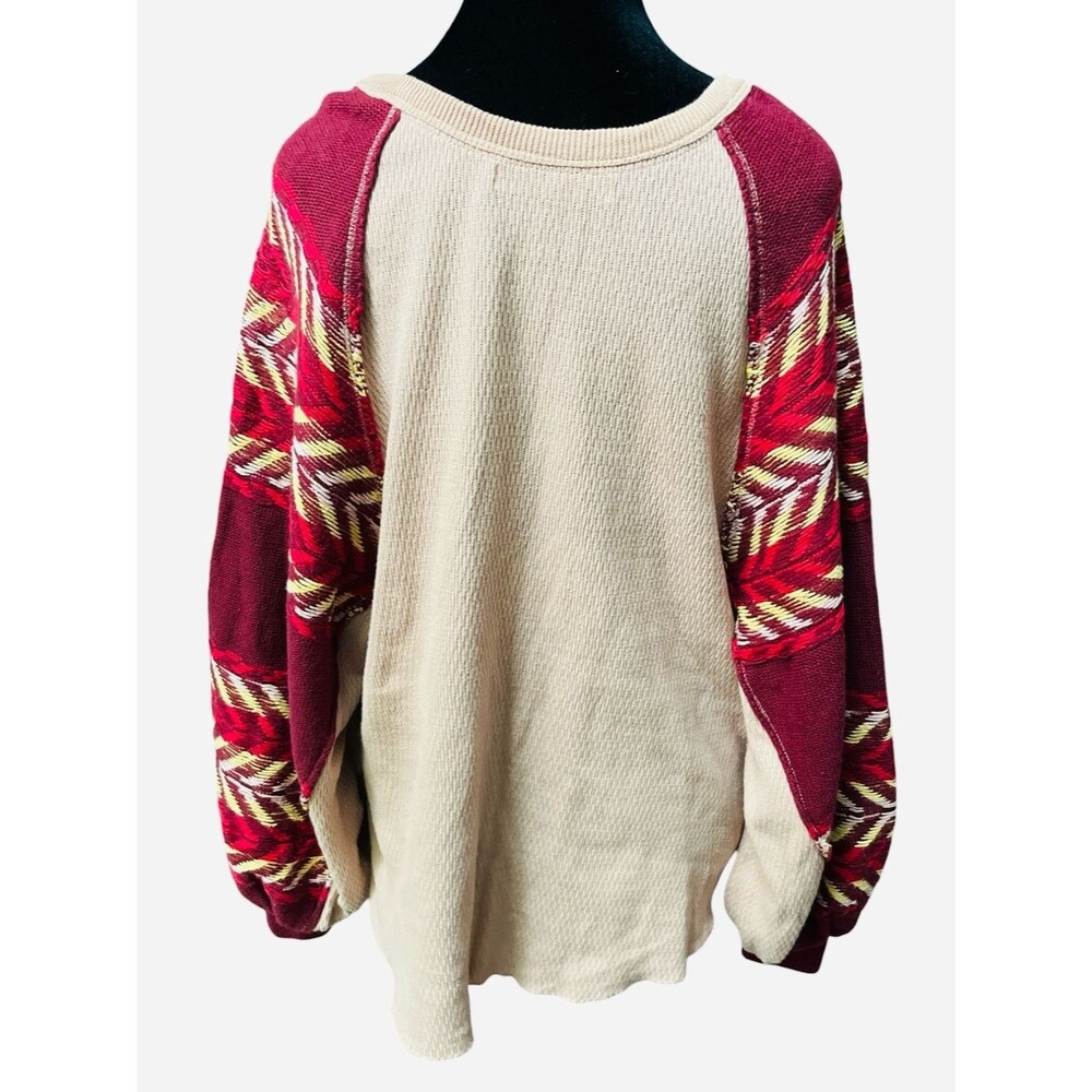 We The Free Anthropologie Rainbow Dreams Top Arizona Sands Waffle Knit Boho - Picture 7 of 10